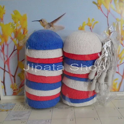 Hágalo usted mismo Blanco-Azul-Rojo Hilo Bola Fiesta-Boda-Decoración Navidad 110V Cadena de Luz Foto 1 de 4