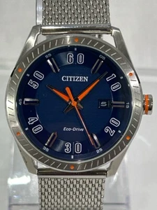 Citizen Eco Drive E111-S108721 Solar Blue Dial on Stainless with Mil (NJL028912) - Picture 1 of 10