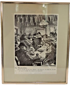 Heinrich Zille Framed Print Bar Scene Saloon Speakeasy Brothel Drinking Dancing - Picture 1 of 6
