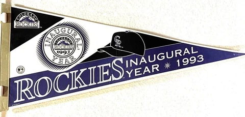 Vintage Colorado Rockies Inaugural Year 1993 Pennant Purple Black 30" Wincraft Cover