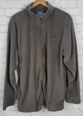 Reebok Men's Size XXL Fleece Jacket Brown Polyester Pockets - Image 1 of 4