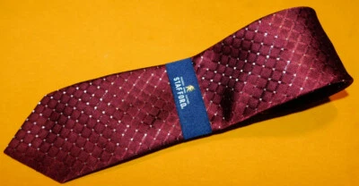 CORBATA STAFFORD MOTIVO LUNARES ROJOS/PLATEADOS TODO POLIÉSTER - NUEVA CON ETIQUETAS - CORBATAS DE DISEÑADOR. Foto 1 de 3