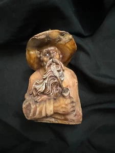 VINTAGE DECORATIVE ART OLD MAN SMOKING PIPE CANDLE - Bild 1 von 7