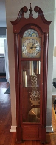 Vintage Emperor Chime Grandfather Clock-Weight Driven-Original From Kit Cover