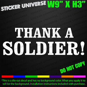 THANK A SOLDIER Car Window Decal Bumper Sticker Military Marine Veteran Army 154