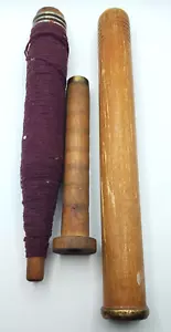 Vintage Wood Bobbins Textile Spools Three Prin Spinning Weaving Loom Quill - Picture 1 of 8
