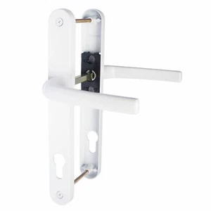 UPVC Door Handle White Avocet Pioneer Plus Sprung Pair Lever 92mm 215mm Fixings - Picture 1 of 2