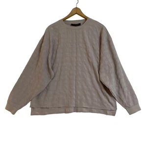 Decjuba Top Size L Brown Textured Long Sleeve Round Neck Stretch - Picture 1 of 11