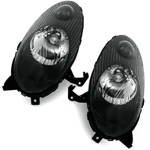 Headlights Black H4 LEFT+RIGHT For Nissan Micra K12 2003-2007 - Picture 1 of 4