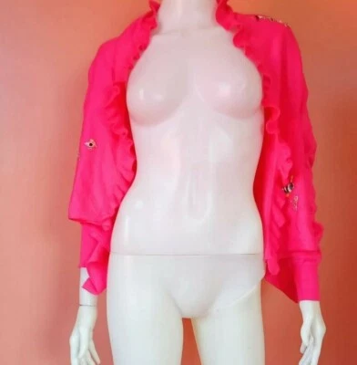 CÁRDIGAN DE PUNTO CON VOLANTES ABIERTOS TSUMORI CHISATO FUCSIA TALLA 2 Foto 1 de 4