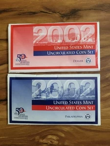 Uncirculated Coin Sets, U.S. Mint, 2002 Denver And Philadelphia, With C.O.A - Picture 1 of 3