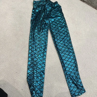 Mermaid Pants! Sparkly Aqua Blue - Image 1 of 4