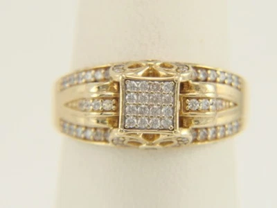 10K Yellow Gold 1.00ctw Diamond Cocktail Ring Size 7.25 - Image 1 of 4
