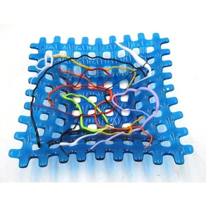 Fused Art Glass Square Lattice Bowl Modern Art Pollock Inspired 11 3/4" - Picture 1 of 3