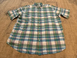 Ralph Lauren indisches Madras kariertes SS-Hemd mit mehreren Knöpfen 3XLT 3XL TALL Herren - Bild 1 von 5
