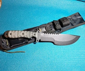 TOPS Skullcrushers EJ SNYDER Xtreme XL Blade Carbon Black Micarta Knife W/Sheath - Picture 1 of 18