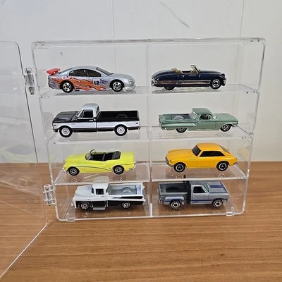 Clear Acrylic Display Case 1:64 Scale Diecast Cars INCLUDING Mix AB of CARS x 8 - Image 1 of 4