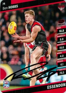 Signed 2024 Essendon Bombers AFL TeamCoach Card - Ben Hobbs - Picture 1 of 3
