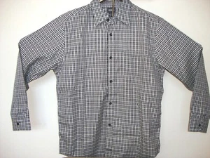 NOS Guess Mens Large Black White Checkered Plaid Button Down l/s Shirt - Picture 1 of 10
