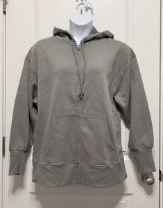 Wild Fable Oversized Heather Grey Zip-up Hoodie For Women Size Medium - Picture 1 of 5
