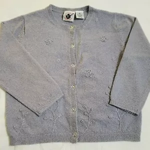 Girls Good Lad Button Cardigan Sweater Size 4T Purple Flower Pattern L/S - Picture 1 of 7