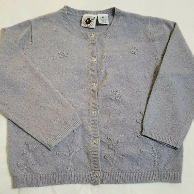 Suéter cárdigan con botones Good Lad para niñas talla 4T patrón de flores moradas L/S Foto 1 de 4