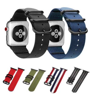 Nylon Loop Strap Sports Replacement Watch Band For iWatch 8 7 6 SE 5 4 3 - Image 1 of 4