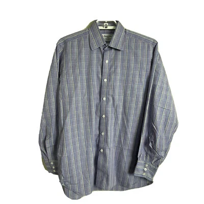 Turnball and Asser Hombre Talla 16 41 Manga Larga Abotonada Azul Rojo Amarillo Cuadros Foto 1 de 4