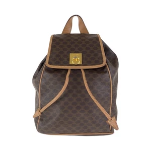 CELINE vintage Macadam Backpacks Daypacks Brown Gold Hardware PVC/leather - Picture 1 of 10