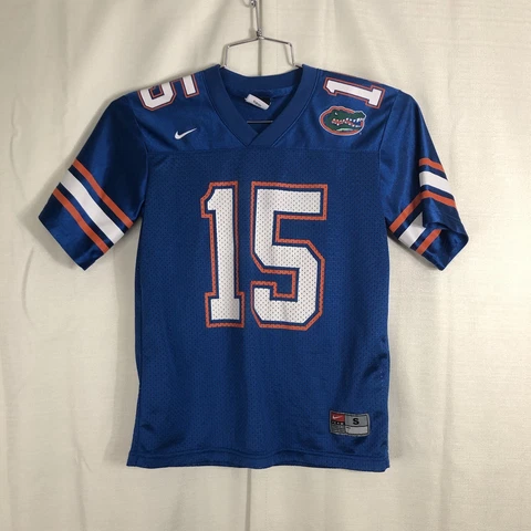 Vintage Tim Tebow Nike Jersey Youth Small Florida Gators Blue #15 Screen Print Cover