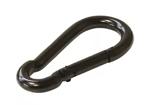 Mosquetón negro 3/16"-3/8" clip gancho a presión carabina de acero con resorte - Imagen 1 de 2
