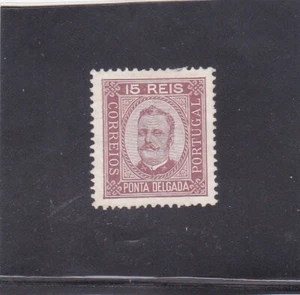 PONTA DELGADA / AZORES    D. Carlos I 15 R.  perf. 12,5  (1892/83)   MH - Picture 1 of 1