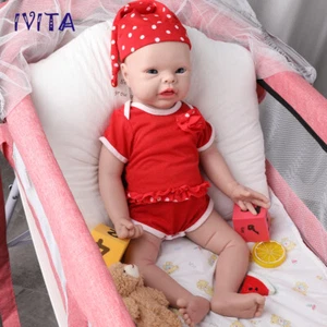 IVITA 20'' Vivid Silicone Newborn Baby Girl Infant Silicone Doll Xmas Gift - Picture 1 of 15