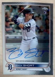 ZACK SHORT RC - 2022 Topps  Chrome ROOKIE AUTOGRAPHS #RA-ZS - DETROIT TIGERS - Picture 1 of 2