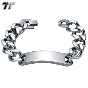 High Quality T&T 16mm 316L Stainless Steel THICK Curb Chain ID Bracelet (BBR165) - Picture 1 of 1