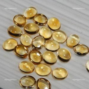 Natural Citrine Loose Artisan Gemstone Jewelry Supply Oval Cabochon Brazil 3X5MM - Picture 1 of 8