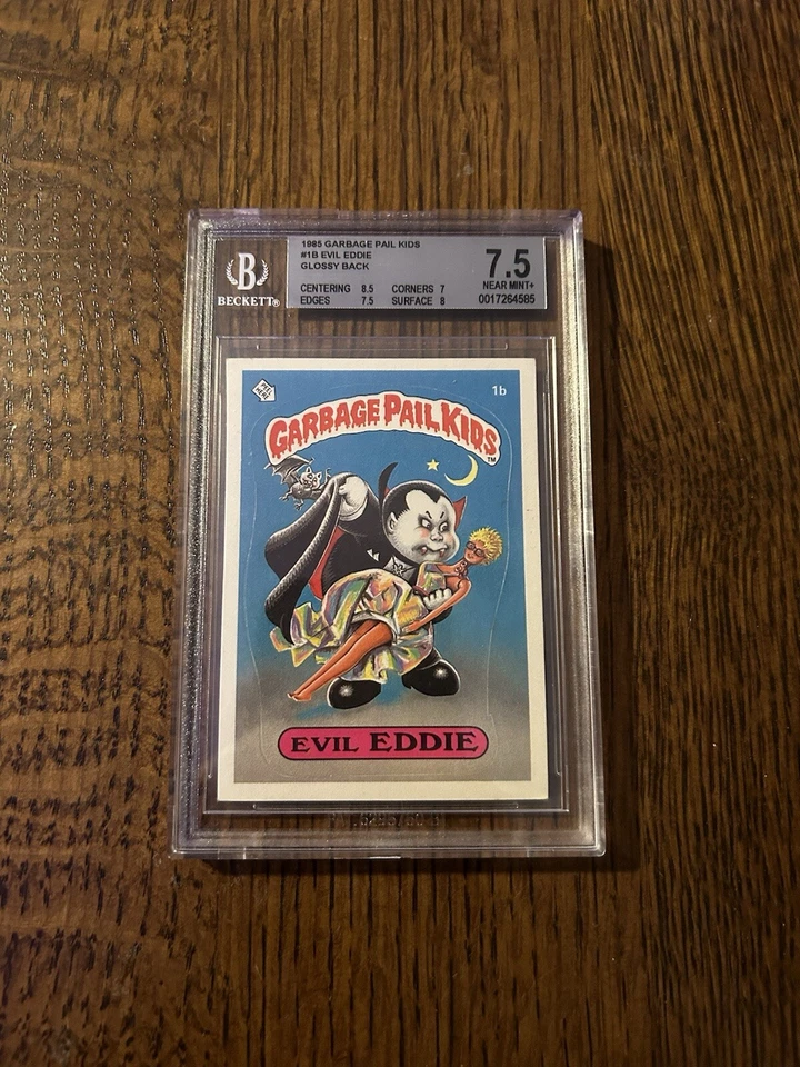 1985 Tops GPK OS1 Evil Eddie #1b Glossy, Beckett Grade 7.5 - Image 1 of 3
