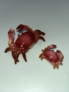 Hagen Renaker? Statuina in miniatura granchio mamma e bambino in osso rosa Cina - Foto 1 di 10