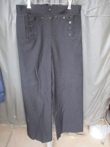 Pantaloni USN blu lana crackerjack Jump Bell fondo, blu navy 13 bottoni, vita 32/34 - Foto 1 di 5
