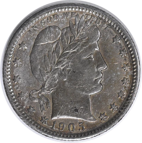 1905-O Barber Silver Quarter AU Uncertified #308 Cover