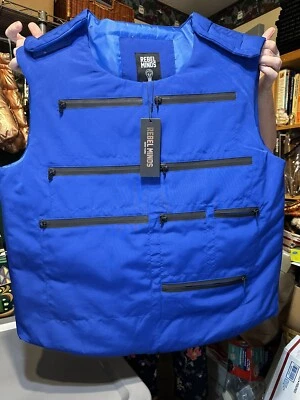 New Rebel Minds Royal Blue Vest w/ 9 Zippered Pockets, Great Security Vest - Image 1 of 4