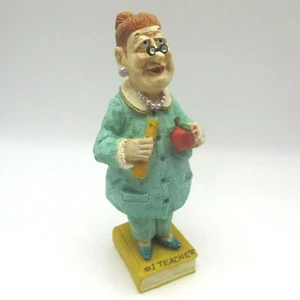 #1 Teacher 8" Bobble Bod Figurine Doug Harris It's A Living Russ Berrie 21585 - Picture 1 of 12