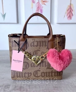 JUICY COUTURE Bag Change of Heart Mini Tote - Brown Logo - Picture 1 of 8