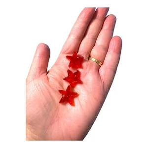 Red Glass Stars - 100 pc Lot for Mosaics - Crafts - Decorations - Picture 1 of 7