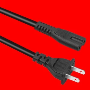 2 Prong AC Power Cord Standard 2-Slot Cable for PC Computer Monitor & printer US - Picture 1 of 1