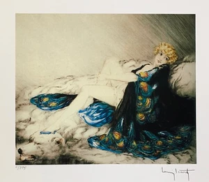 LOUIS ICART Silk Robe Facsimile Signed Limited Edition Giclee Art 11" x 13" - Picture 1 of 4
