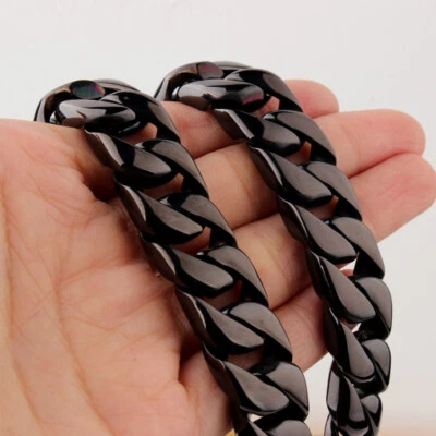 Collar de eslabones de acero inoxidable 316L de cadena de alta pulida para hombre regalo de Navidad Foto 1 de 4