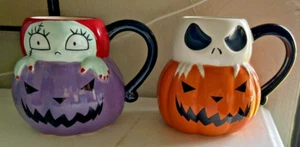 2 Nightmare Before Christmas Sally & Jack Tassen Tassen Kürbis Keramik Halloween - Bild 1 von 9