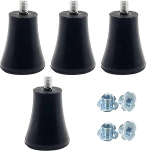 4Set Rubber Furniture Pads Feet with T-Nut,2Inch Height Risers,Large Extra Tall - Picture 1 of 12