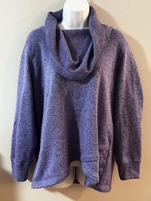 Ideology Womens Cowl Neck Sweatshirt Sz 1X Purple Pullover Athleisure - Image 1 of 4